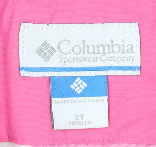 Columbia Girls Pink Puffer Jacket, Size 2 Years, Hooded