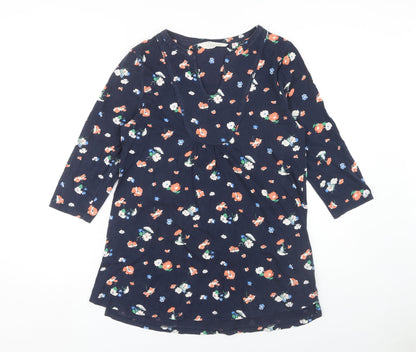 Womens UK Size 14 Fat Face Blue Tunic T-Shirt
