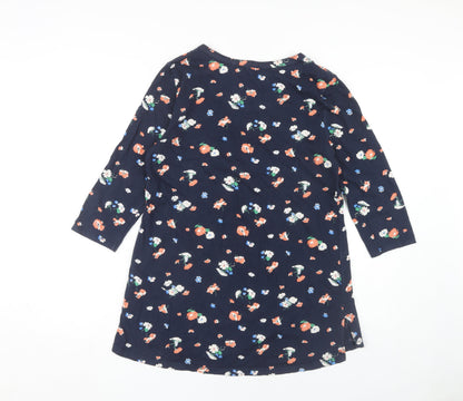 Womens UK Size 14 Fat Face Blue Tunic T-Shirt
