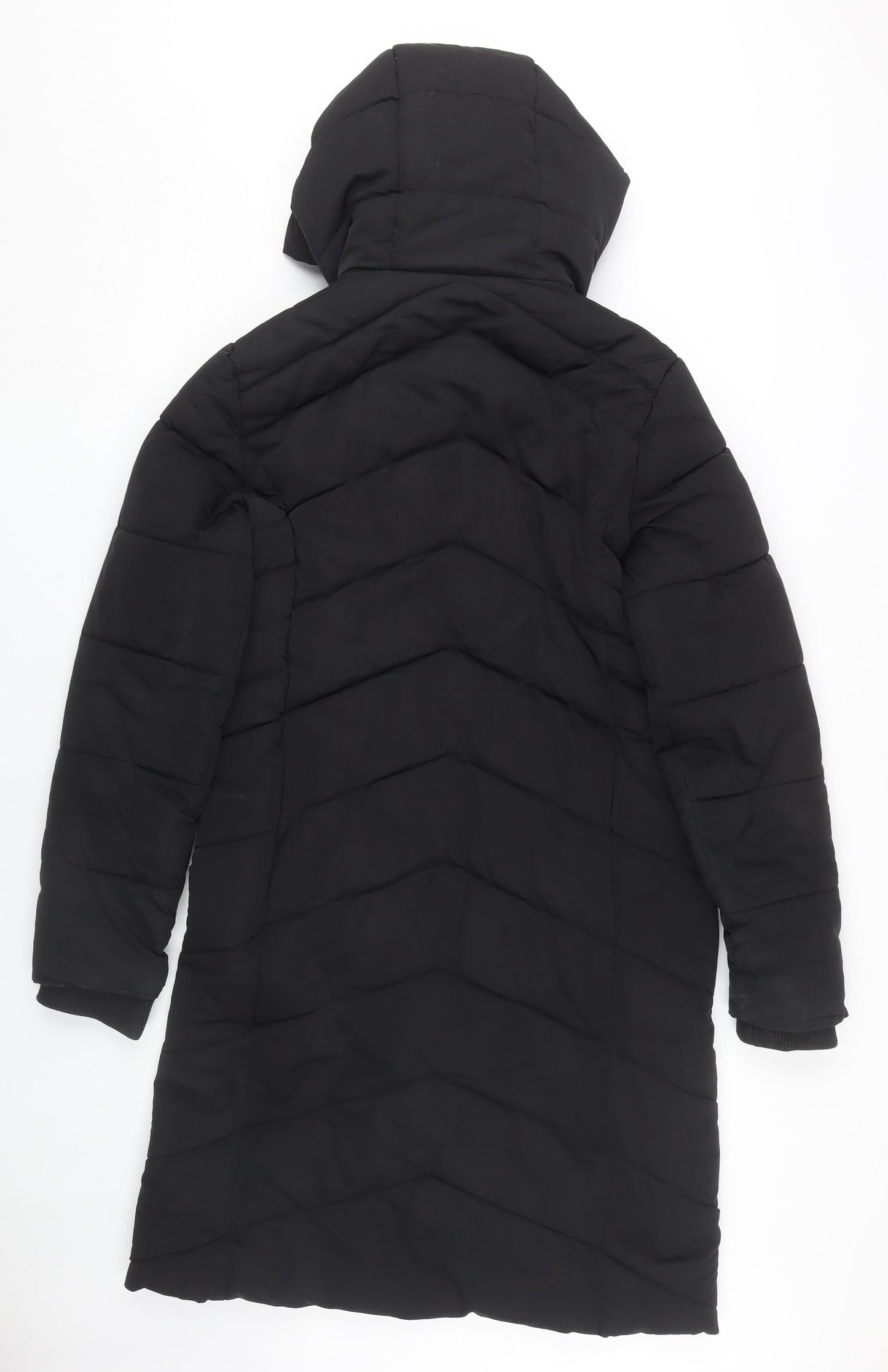 Next Women's Black Hooded Puffer Jacket Size 8