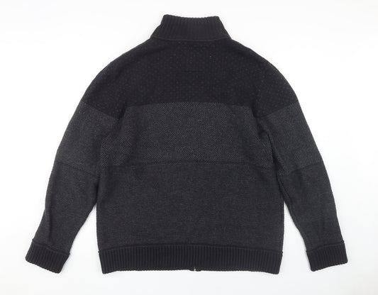 Mantaray Men's L Black Full Zip High Neck Jumper