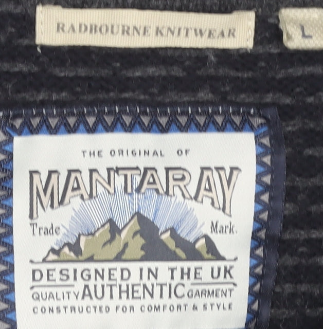 Mantaray Men's L Black Full Zip High Neck Jumper
