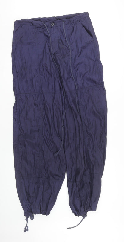 Womens UK Size S Motel Relaxed Fit Cargo Blue Trousers
