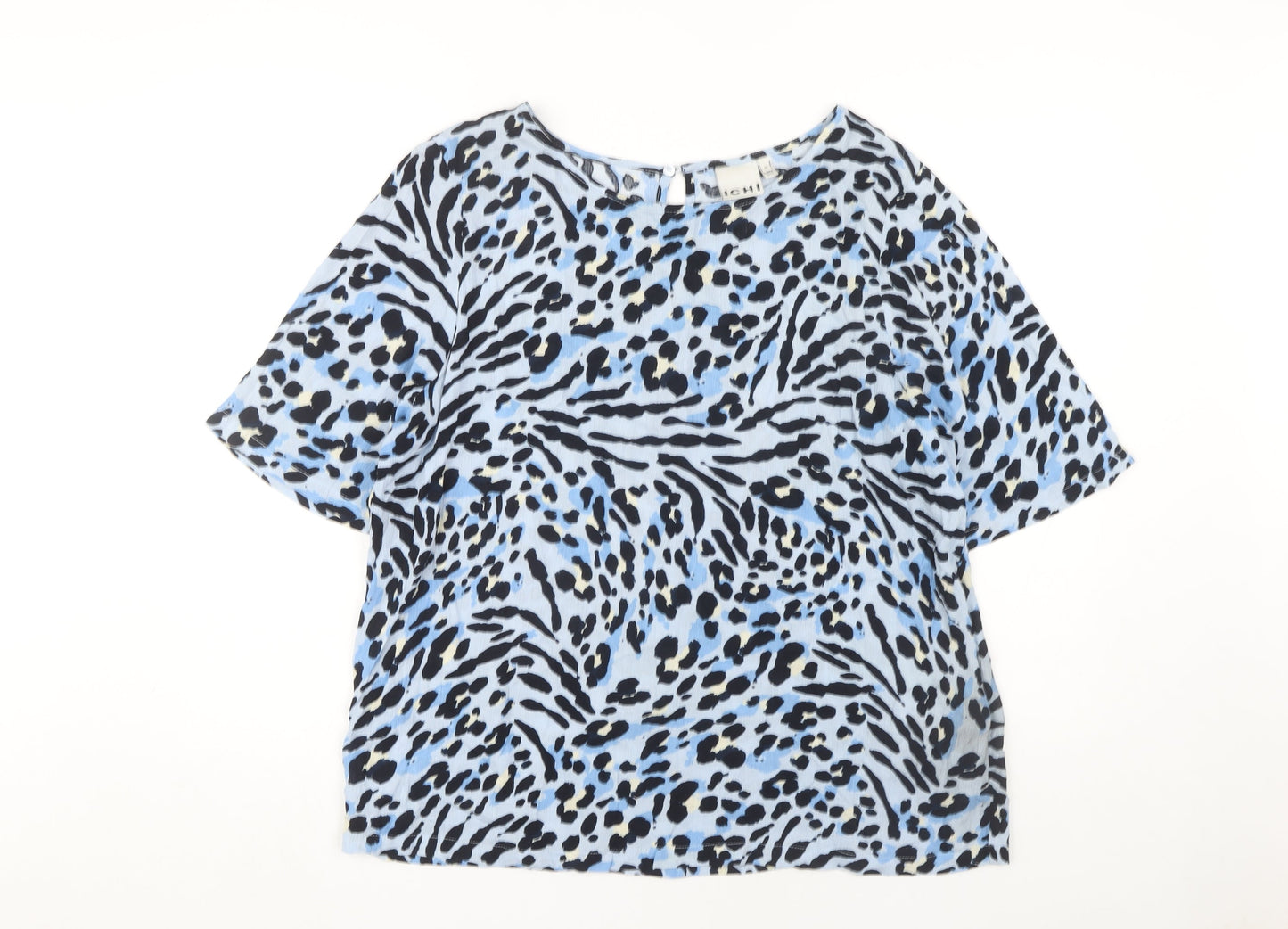 Womens UK Size M ICHI Blue Basic Blouse