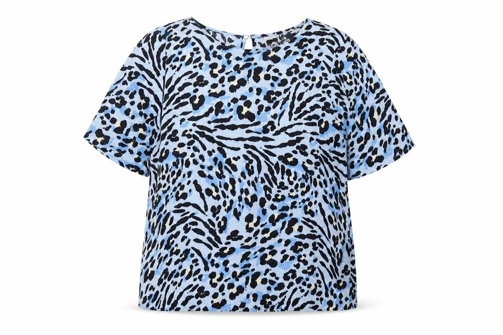 Womens UK Size M ICHI Blue Basic Blouse