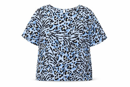 Womens UK Size M ICHI Blue Basic Blouse