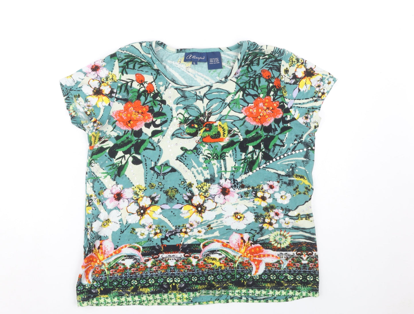 Womens UK Size L Artscapes Multicoloured Basic T-Shirt