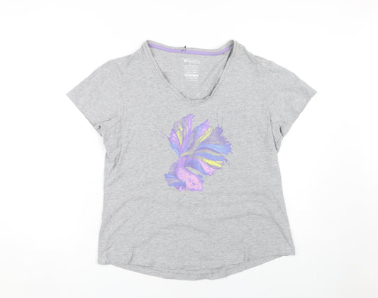 Mountain Warehouse Women's Grey V-Neck T-Shirt UK 16