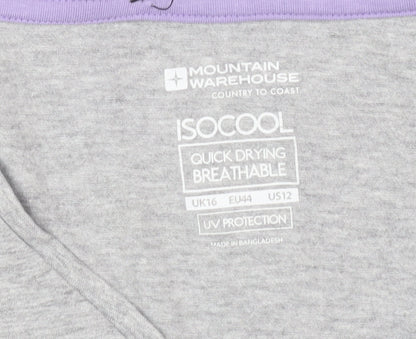 Mountain Warehouse Women's Grey V-Neck T-Shirt UK 16