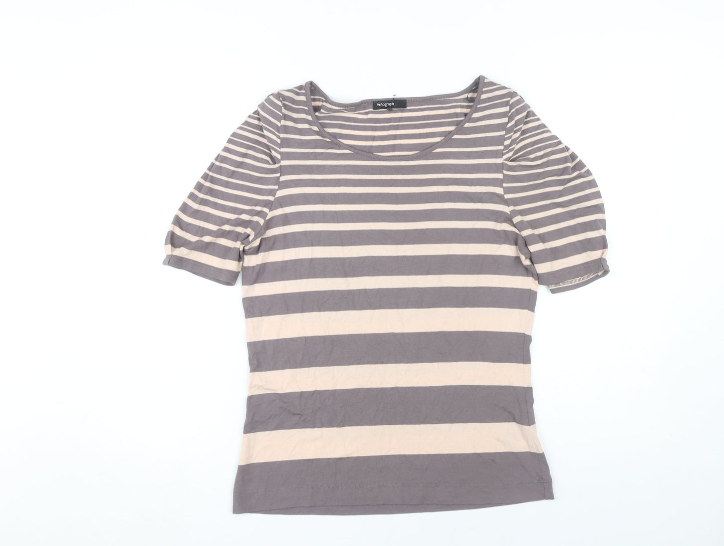 Womens UK Size 12 Marks and Spencer Beige Basic Blouse