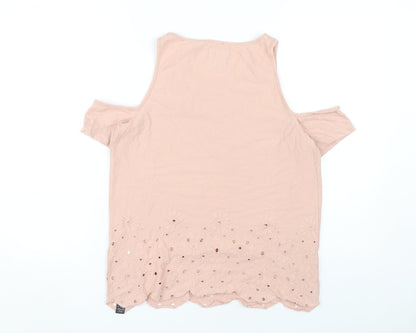 Womens UK Size M Superdry Pink Basic Blouse