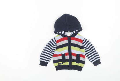 Mamas & Papas Unisex Baby Multicoloured Striped Full Zip Hoodie