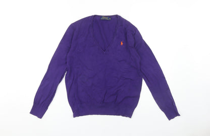 Womens UK Size M Ralph Lauren Purple Pullover Jumper