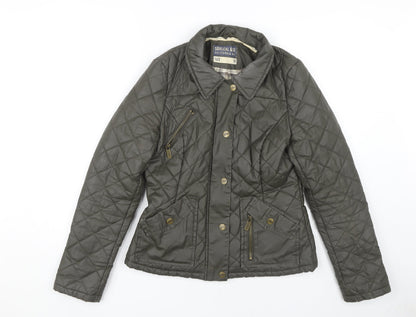 Womens UK Size 10 SoulCal & Co Green Quilted Coat