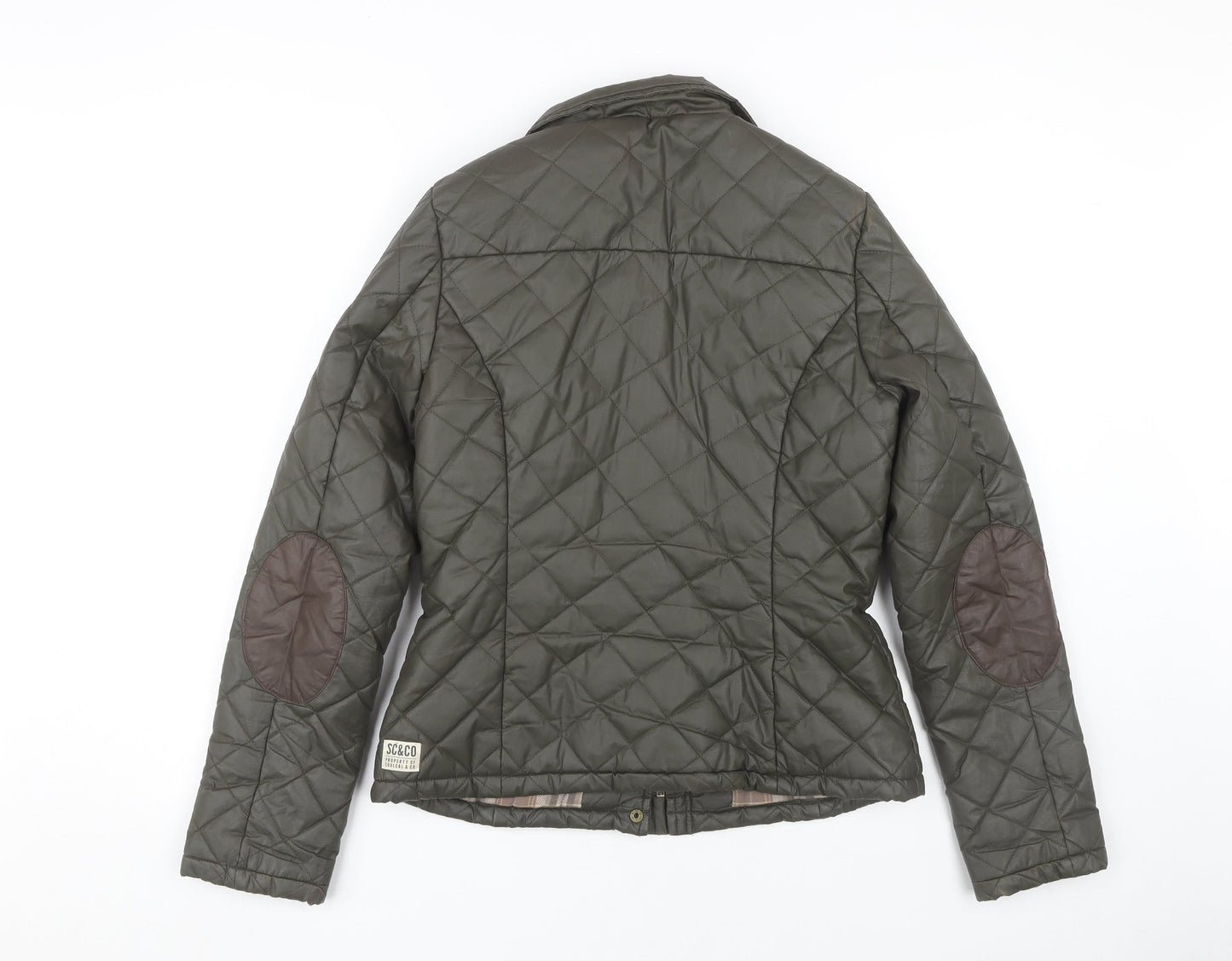 Womens UK Size 10 SoulCal & Co Green Quilted Coat