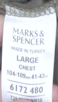 Marks and Spencer Men's Large Beige Striped T-Shirt