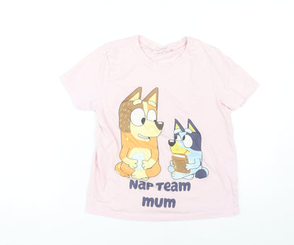 Bluey Women's Pink Cartoon Pyjama T-Shirt, Size 8-10