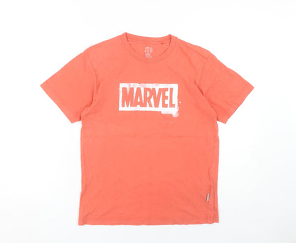 Unisex Adults UK Size XS Marvel Red Basic T-Shirt