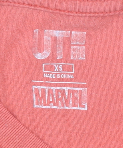 Unisex Adults UK Size XS Marvel Red Basic T-Shirt