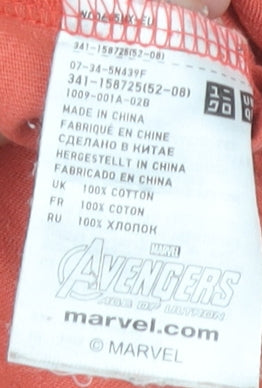 Unisex Adults UK Size XS Marvel Red Basic T-Shirt