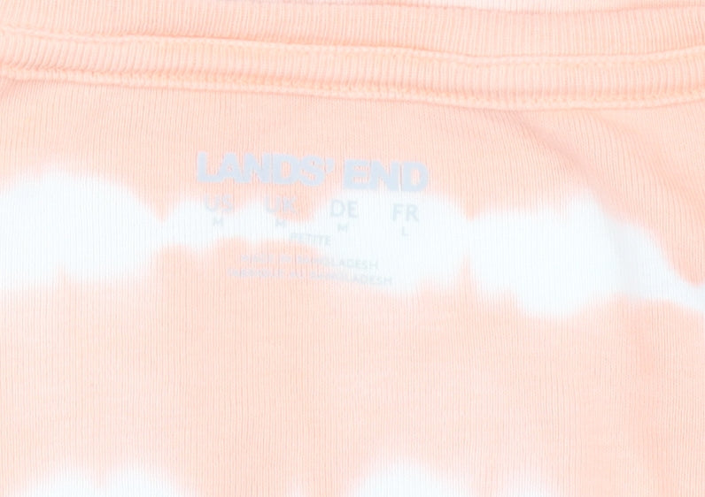 Lands' End Women's Orange T-Shirt, M, Short Sleeve, Casual