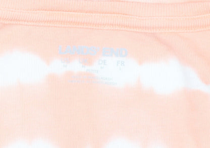 Lands' End Women's Orange T-Shirt, M, Short Sleeve, Casual