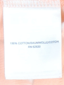 Lands' End Women's Orange T-Shirt, M, Short Sleeve, Casual