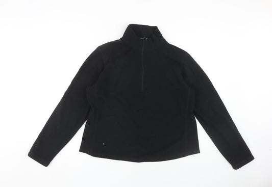 GAP Women's Black Pullover Sweatshirt L, 1/4 Zip, Casual