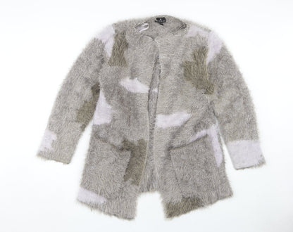 Womens UK Size 14 Marble Grey Cardigan Jumper