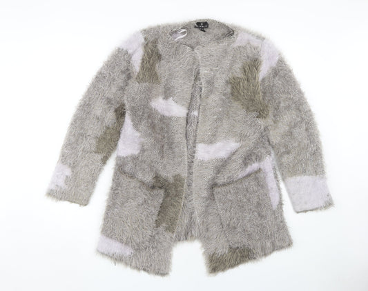 Womens UK Size 14 Marble Grey Cardigan Jumper