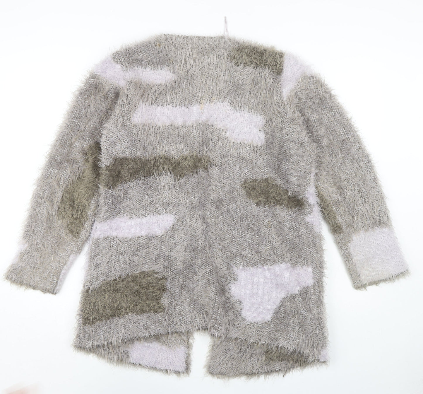 Womens UK Size 14 Marble Grey Cardigan Jumper