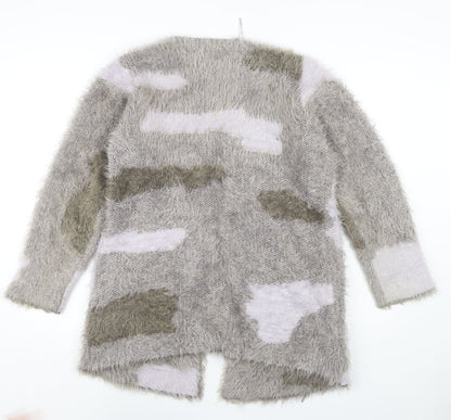 Womens UK Size 14 Marble Grey Cardigan Jumper