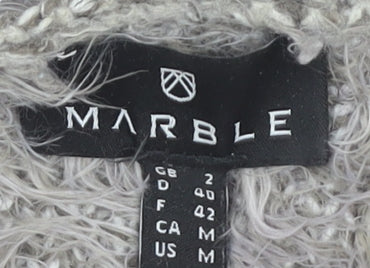 Womens UK Size 14 Marble Grey Cardigan Jumper