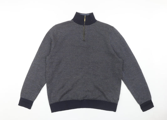 White Stuff Men's Blue Medium Pullover Jumper