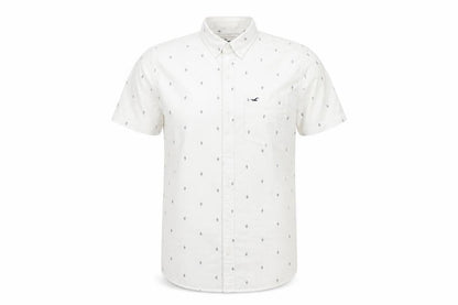 Hollister Men's White Slim Fit Button-Up Shirt S