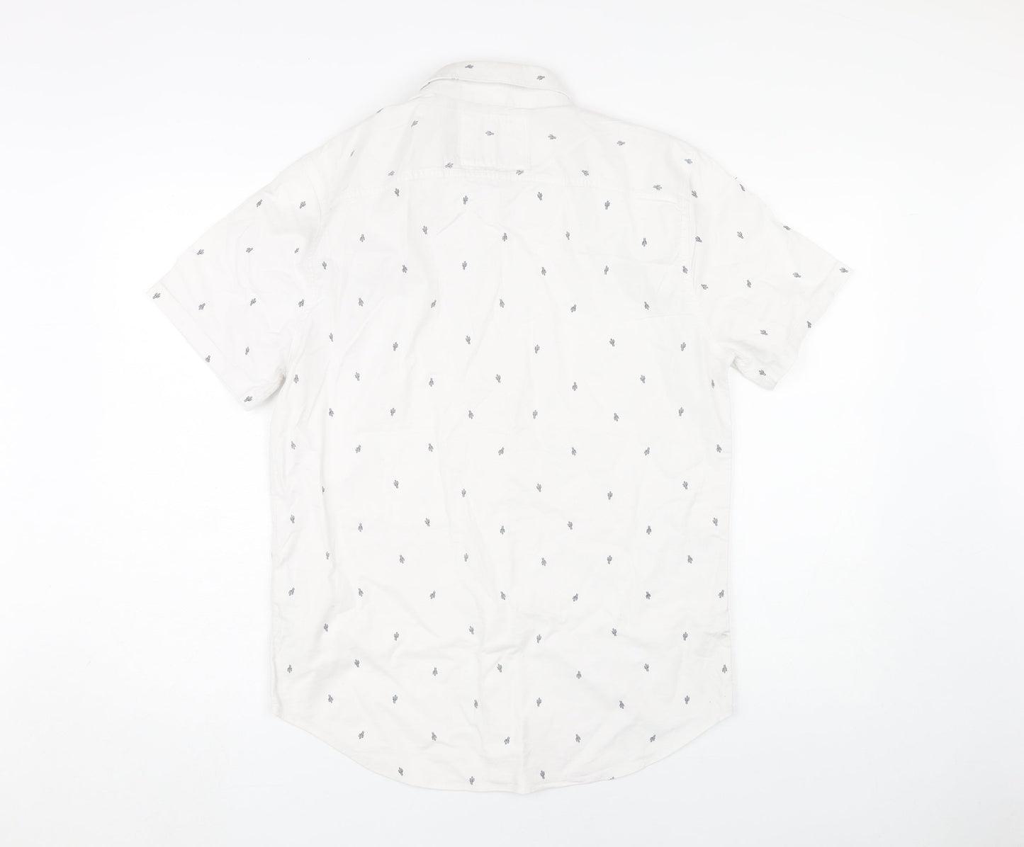 Hollister Men's White Slim Fit Button-Up Shirt S