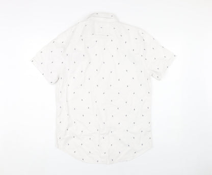 Hollister Men's White Slim Fit Button-Up Shirt S