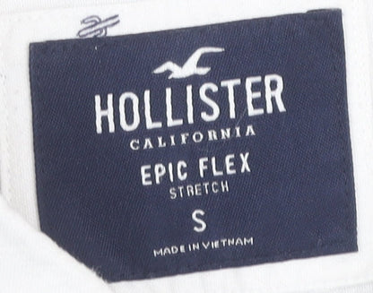 Hollister Men's White Slim Fit Button-Up Shirt S