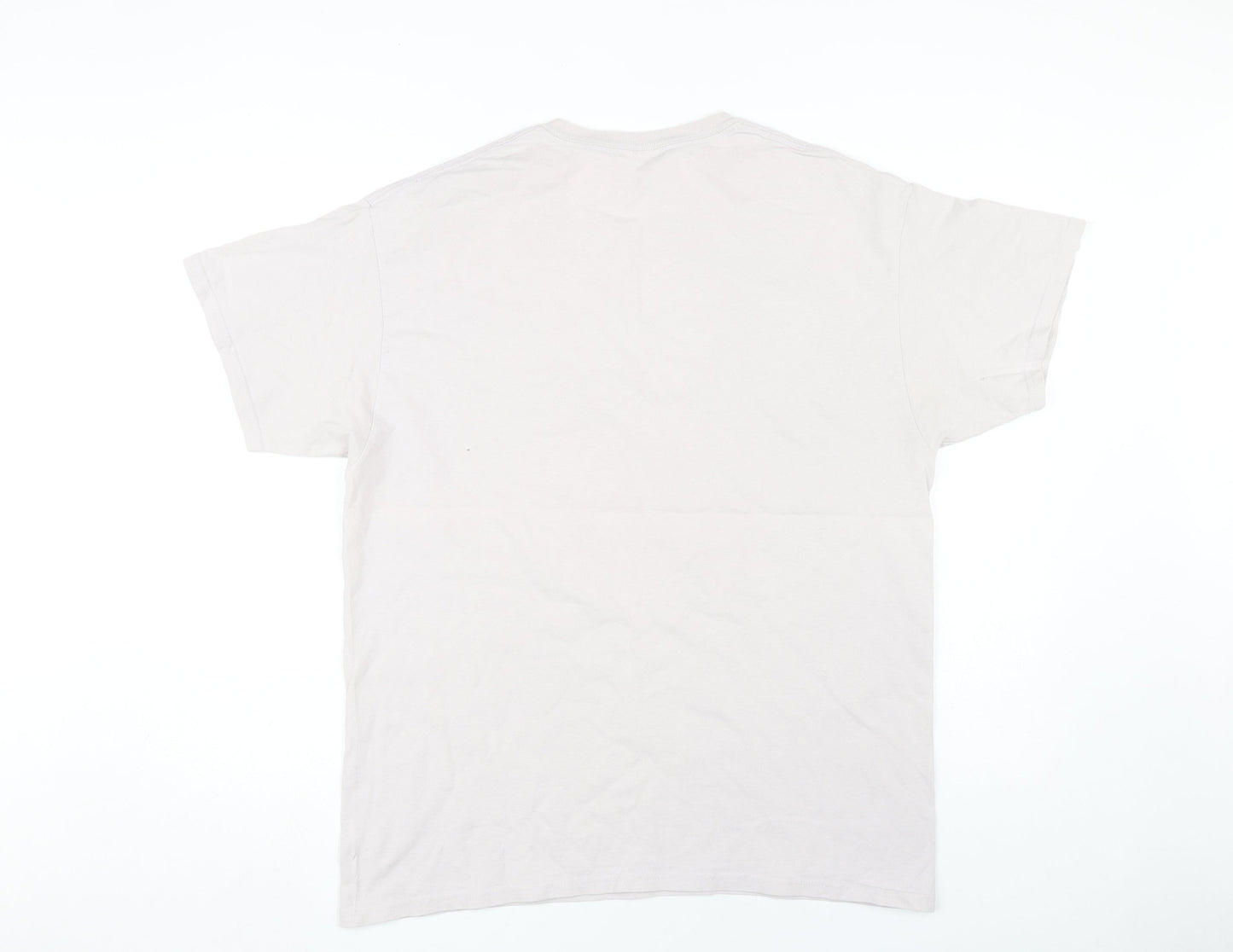 Mens UK Size L Gildan Beige  T-Shirt