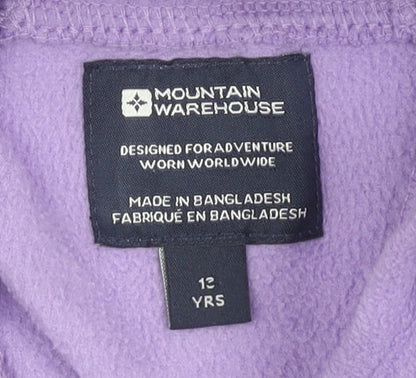 Mountain Warehouse Girls Purple Hoodie, Size 12 Yrs, Fleece, Zip