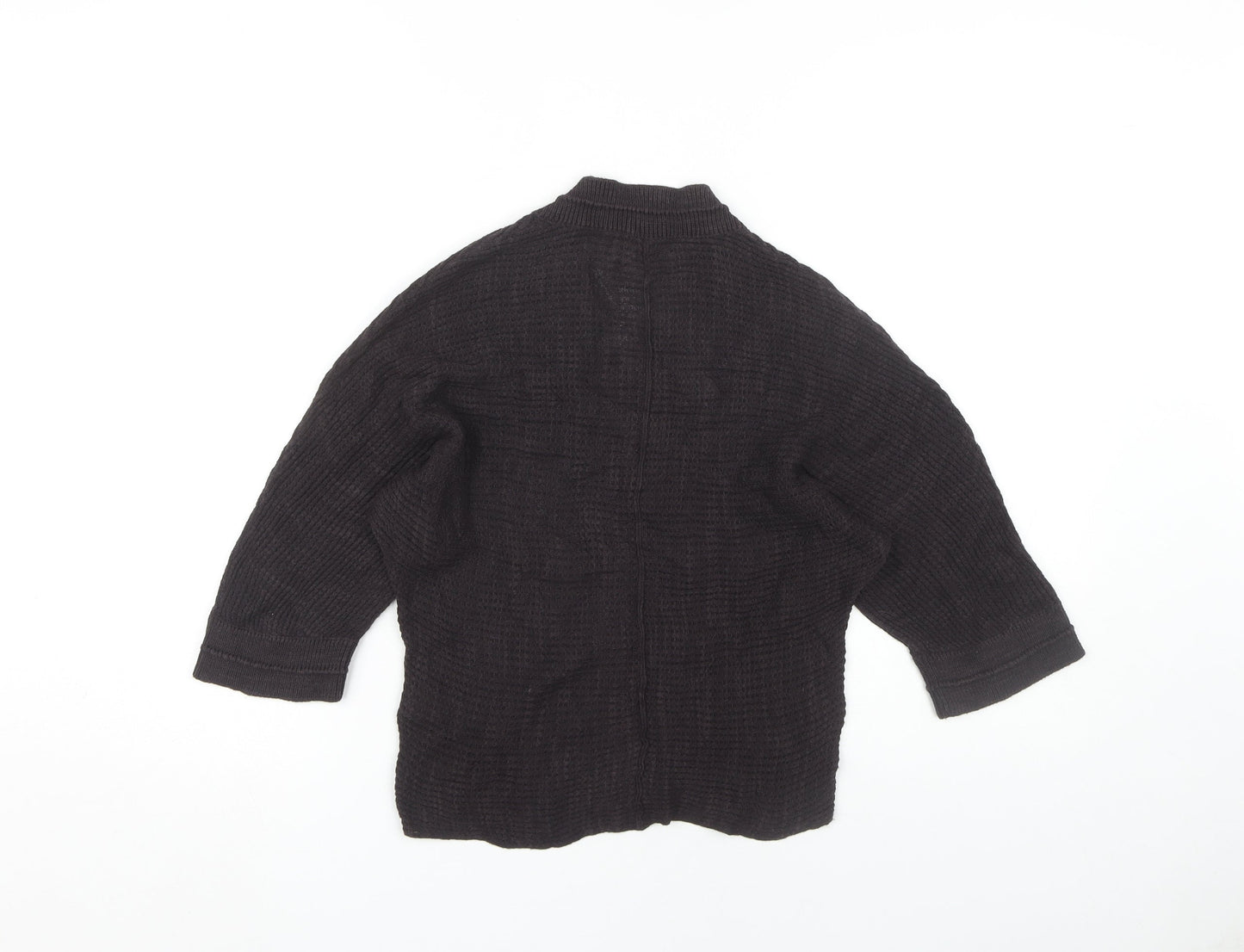 Jigsaw Women's Black Linen-Cotton V-Neck Jumper XS