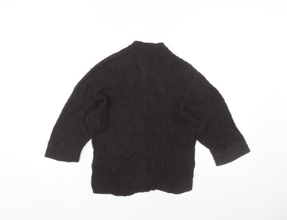 Jigsaw Women's Black Linen-Cotton V-Neck Jumper XS