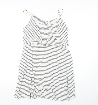 Gap Women's White Striped Sleeveless Dress