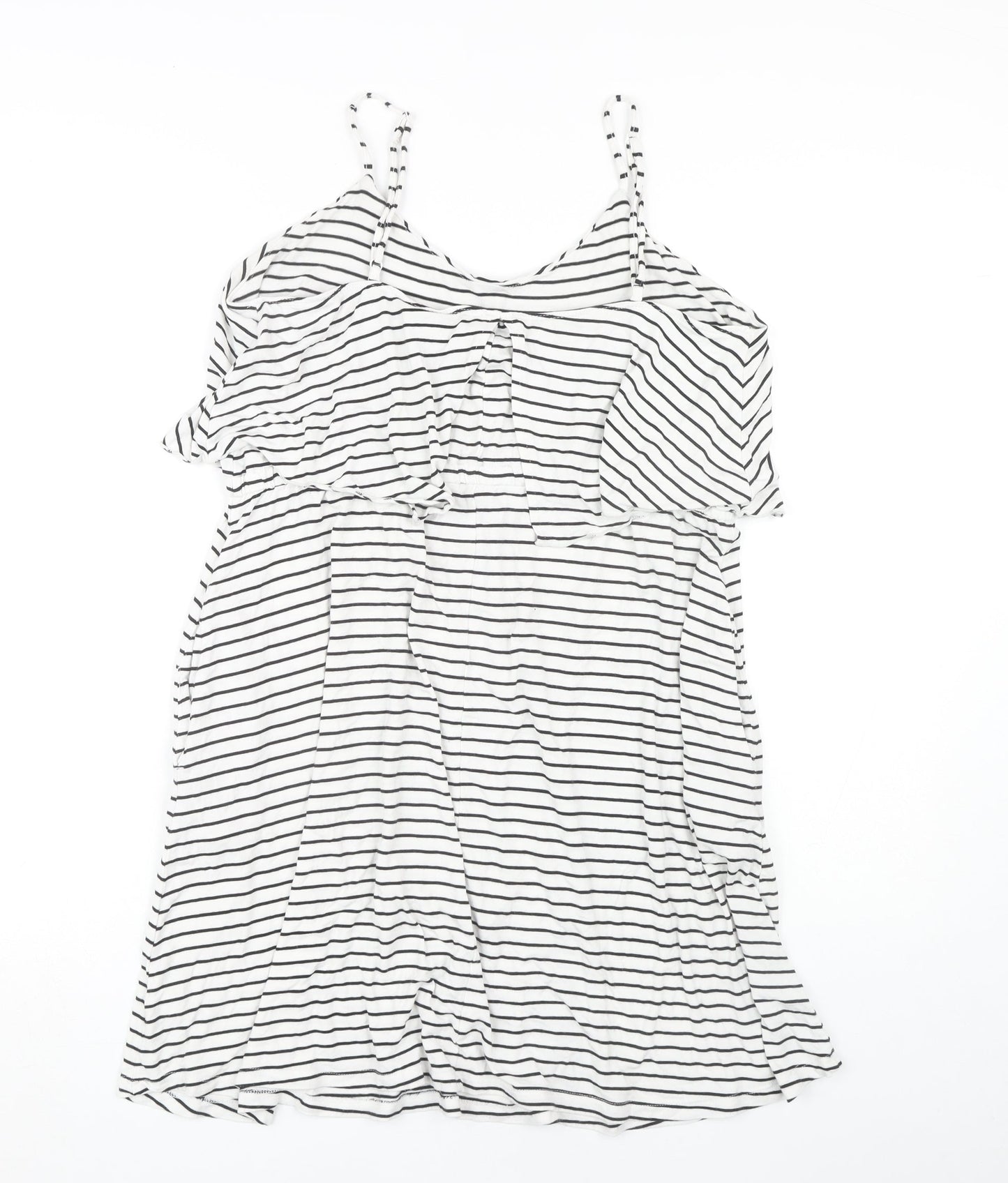 Gap Women's White Striped Sleeveless Dress
