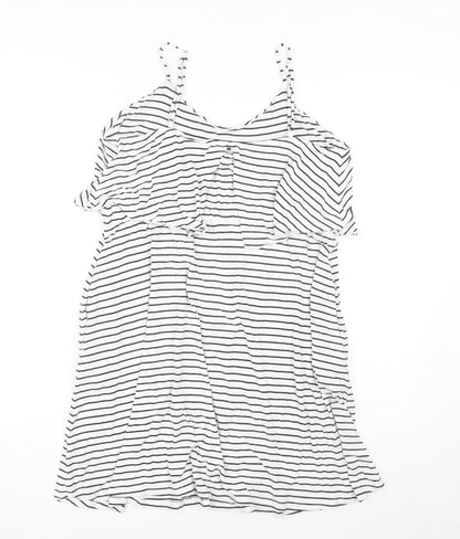 Gap Women's White Striped Sleeveless Dress