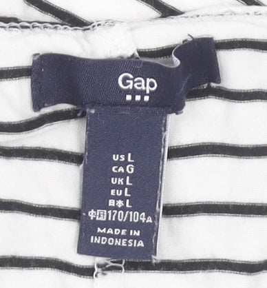 Gap Women's White Striped Sleeveless Dress