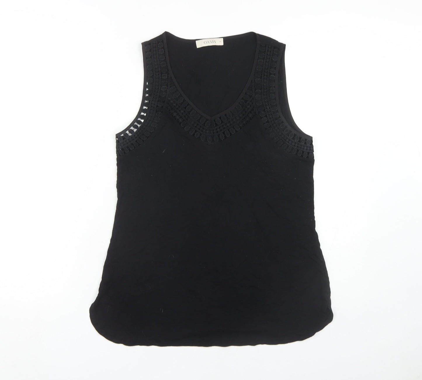 Womens UK Size M Oasis Black Basic Tank