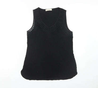 Womens UK Size M Oasis Black Basic Tank