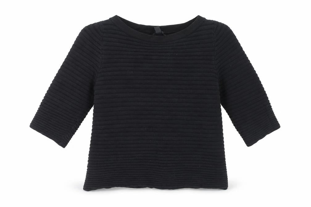 Womens UK Size XS COS Black Jersey T-Shirt