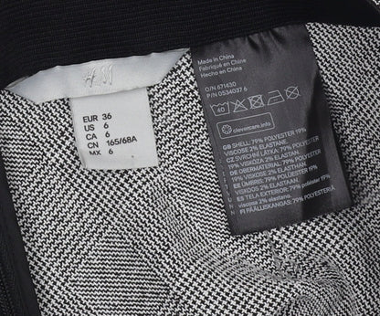 H&M Women’s Grey Check A-Line Midi Skirt Size 8